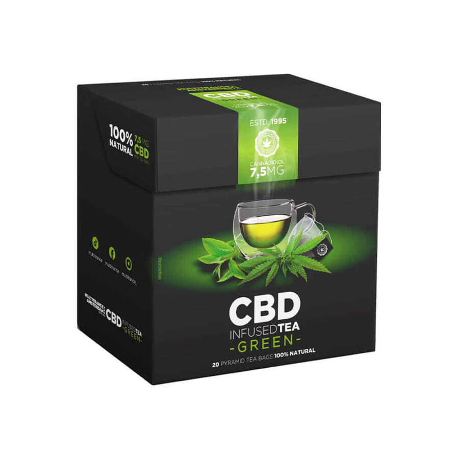 Grüner Pyramidentee mit Infusion von 150mg CBD (10er-Packung/Los)