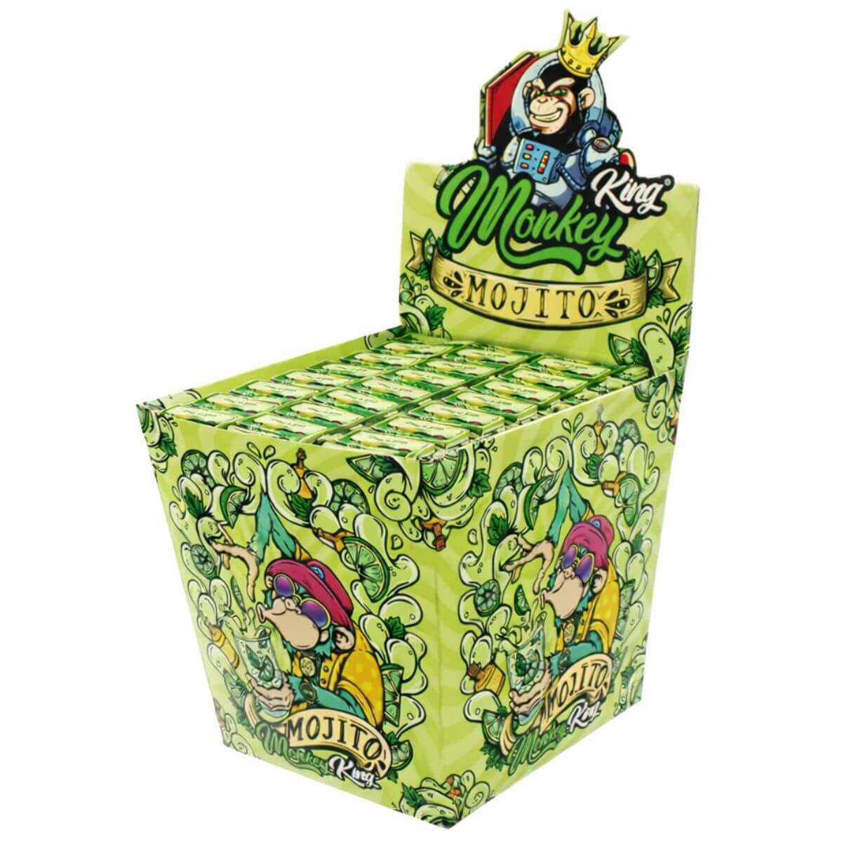 Monkey King Rolling Papers mit Filter Tips Mojito (24er-Display) Monkey King Rolling Papers with Filter Tips Mojito 24pcsdisplay