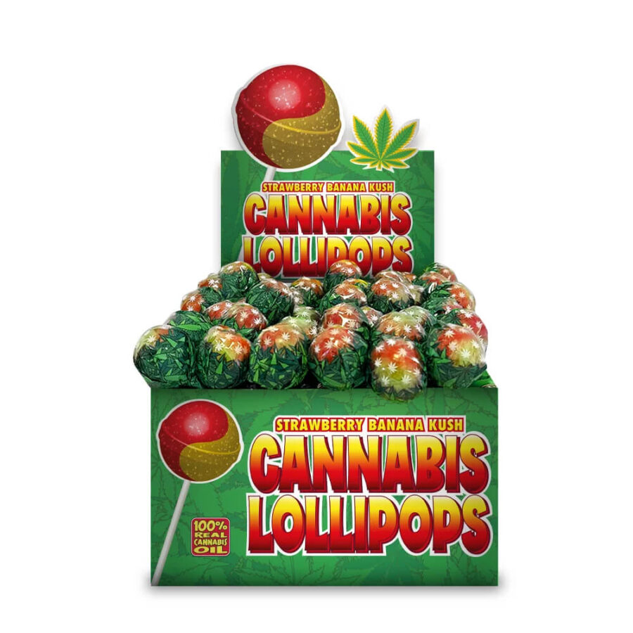 The Hempy Lab Cannabis Lollipops Strawberry Banana (70stk/display)