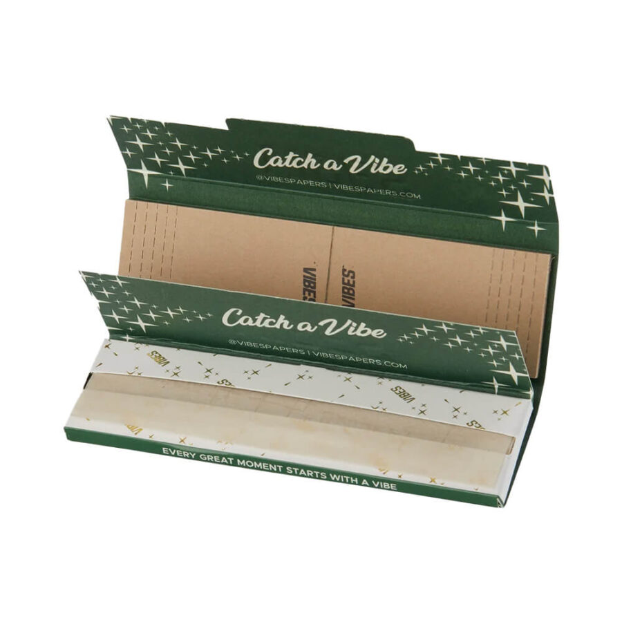 VIBES Rolling Papers King Size Slim mit Tips Organic Hemp (24stk/display)