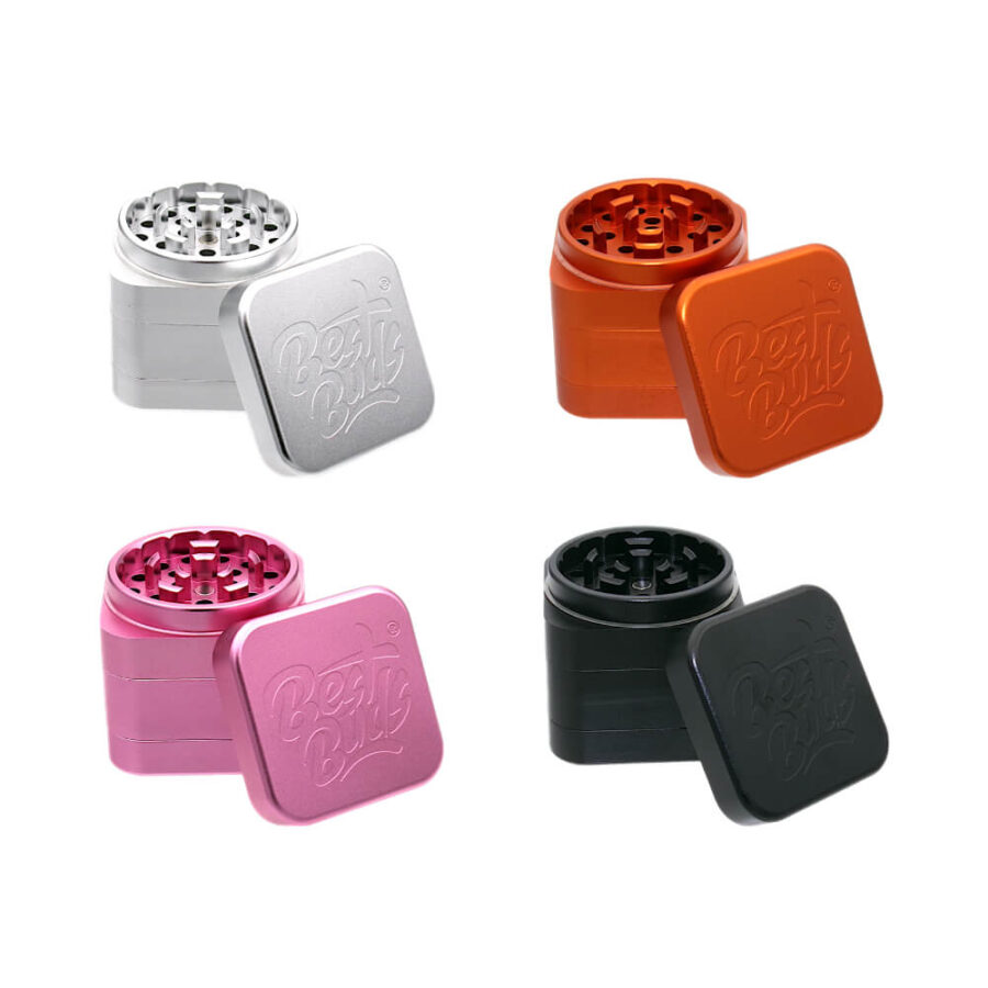 Best Buds The Cube Grinder Aluminium Schwarz 4 Teile (50mm)