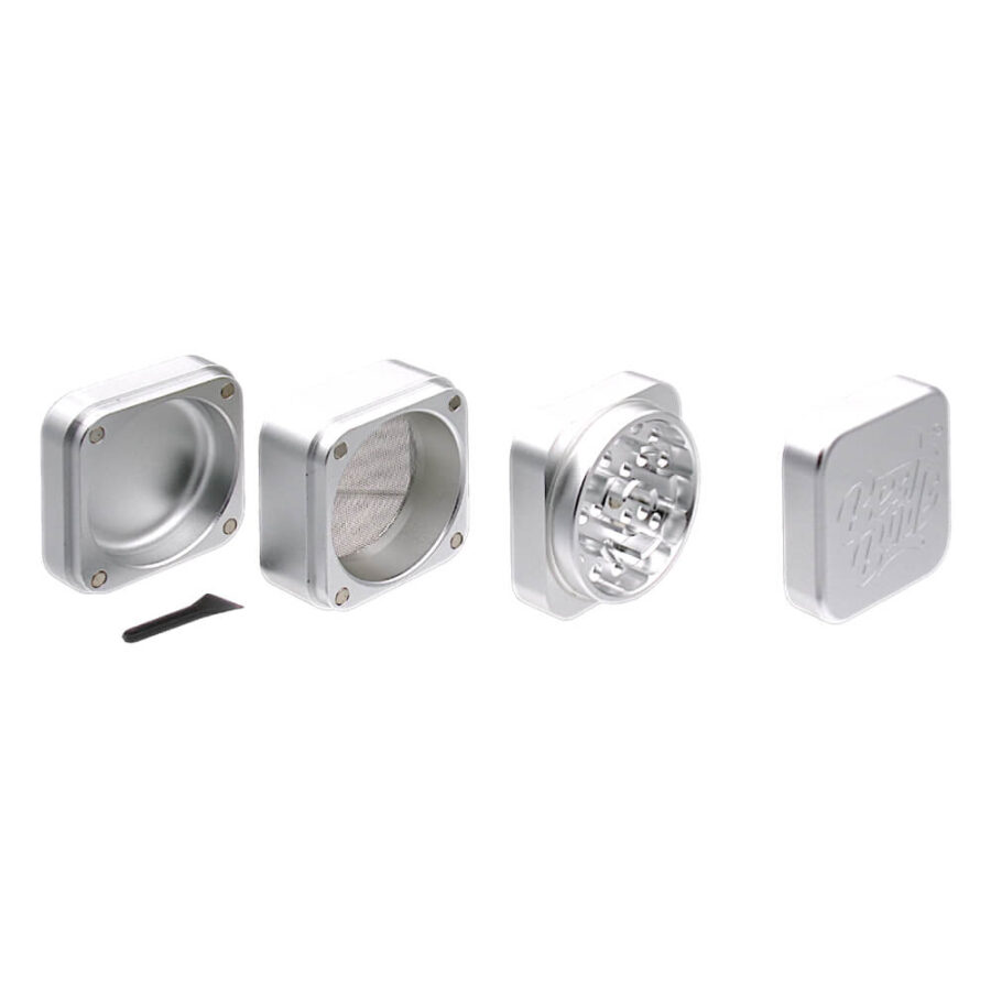 Best Buds The Cube Grinder Aluminium Silber 4 Teile (50mm)