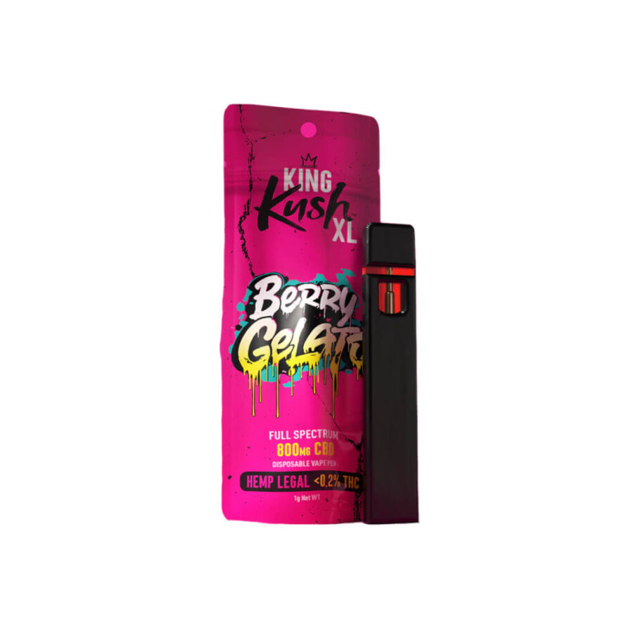 King Kush XL Berry Gelato 800mg CBD Disposable Vape Pen (10pcs:display)-Wholesale-1