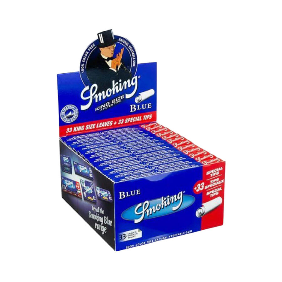 Smoking Master Slim Blue King Size Rolling Papers 24 Broschüren + 33 Tipps