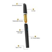 Flowermate Wix Konzentrat Vape Pen Vaporizer Schwarz 5 Flowermate Wix Concentrate Vape Pen Vaporizer Complete Kit Black Wholesale 5 1