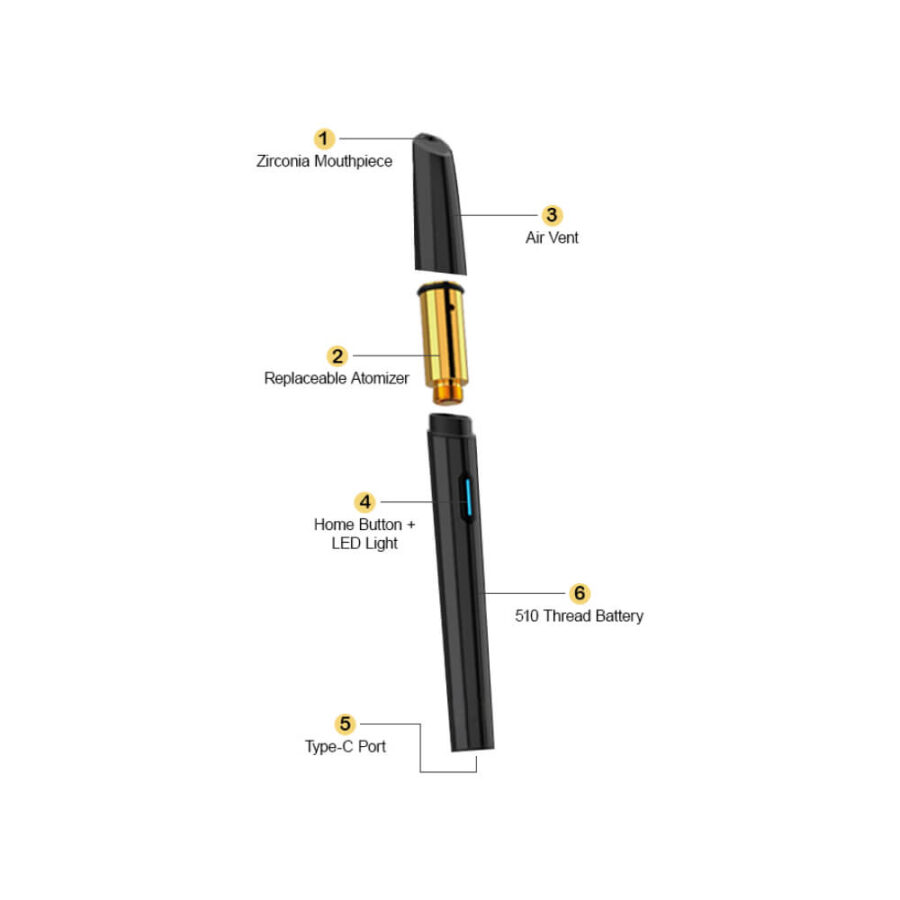 Flowermate Wix Konzentrat Vape Pen Vaporizer Schwarz