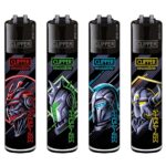 Clipper Lighters Classic Cyborg Warriors (48 stk/display) Clipper Lighters Classic Cyborg Warriors