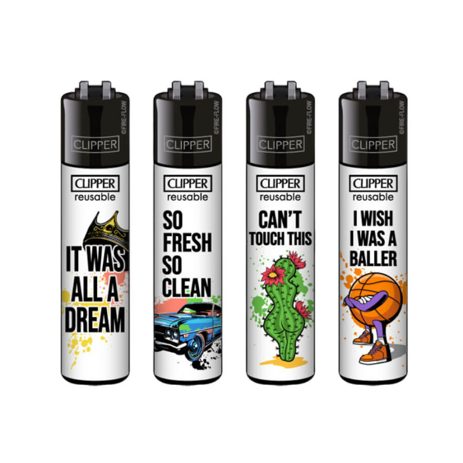 Clipper Lighters Classic Hip-Hop Slogan #2 (48stk/display)