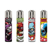 Clipper Lighters Classic Weed Skulls (24stk/display)