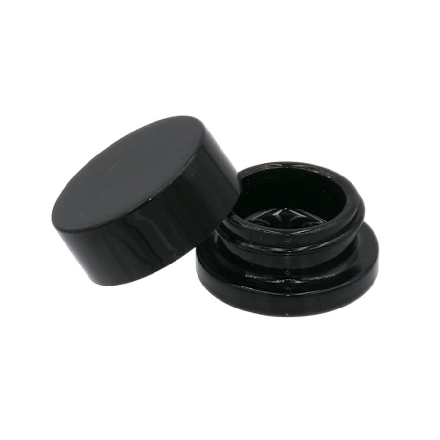 Rundes Glasgefäß in Schwarz, 9 ml - Großhandelsverpackung zu 3 Stück