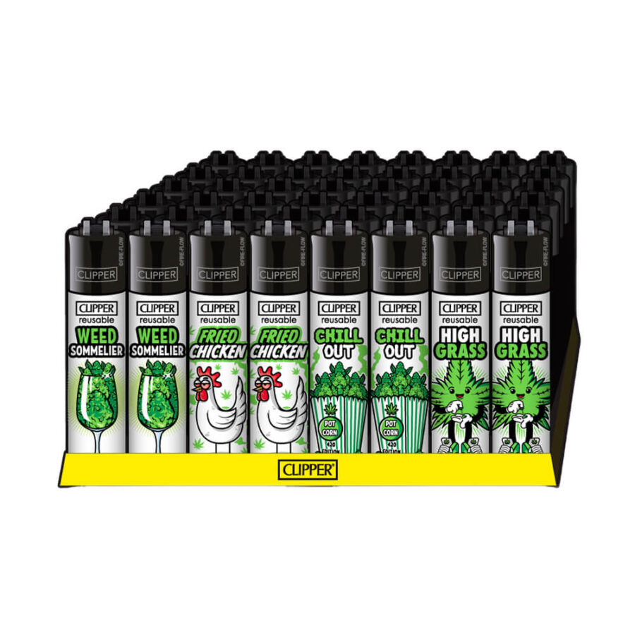 Clipper Lighters Classic Weed Slogan #10 (48stk/display)