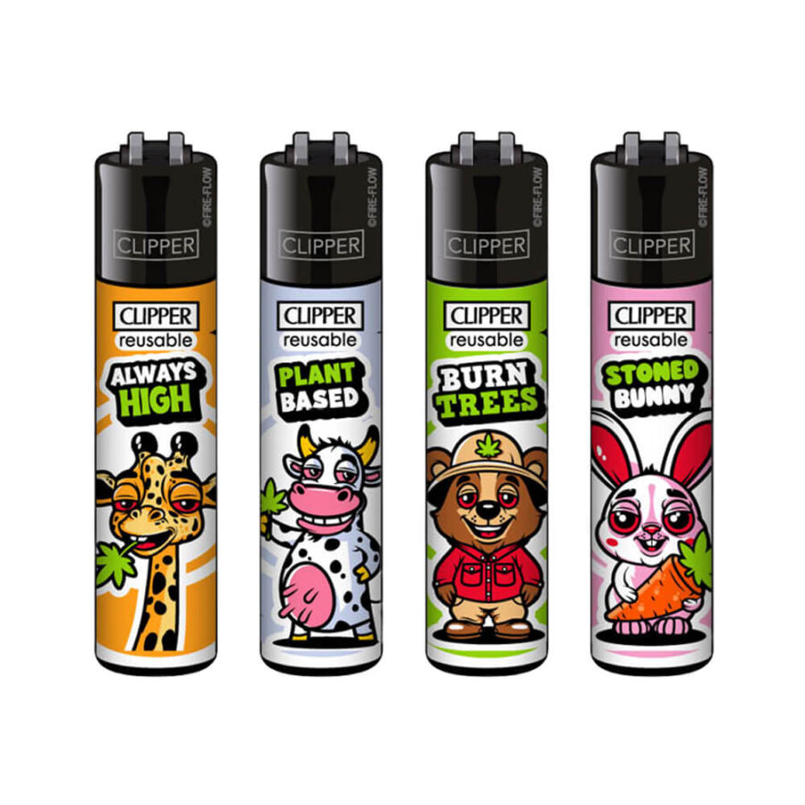 Clipper Feuerzeuge Classic Stoned Animals #2 (48 Stück:Display) Großhandel-1