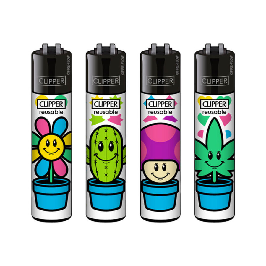 Clipper Feuerzeuge Klassik Grow Pots (48 Stk.:Display)-Großhandel 1