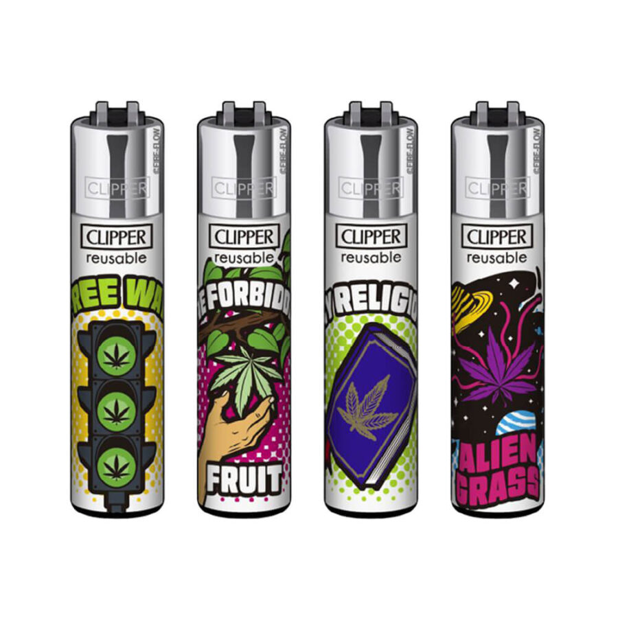Clipper Feuerzeuge Klassische Cannabis-Gesetze (48 Stk.:Display)-Großhandel 1