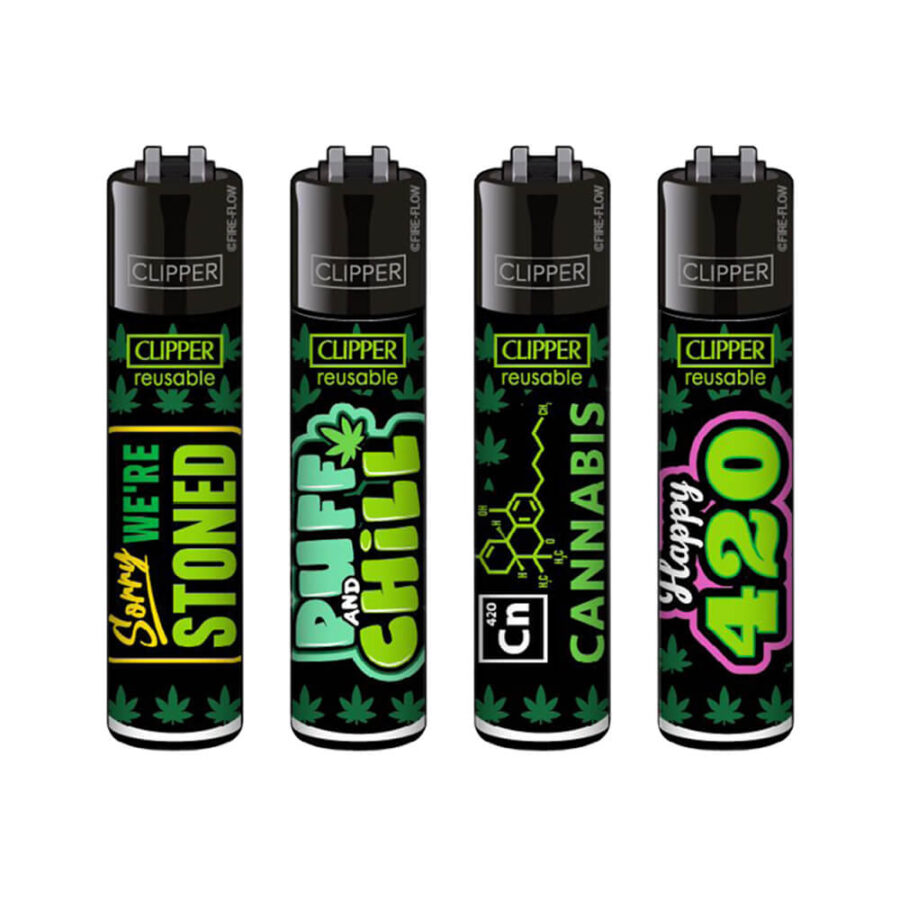Clipper Feuerzeuge Klassisches Weed-Statement #9 (48 Stk.:Display)-Großhandel 1