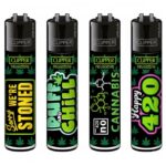 Clipper Lighters Classic Weed Statements #9 (48 stk/display) Clipper Lighters Classic Weed Statements 9