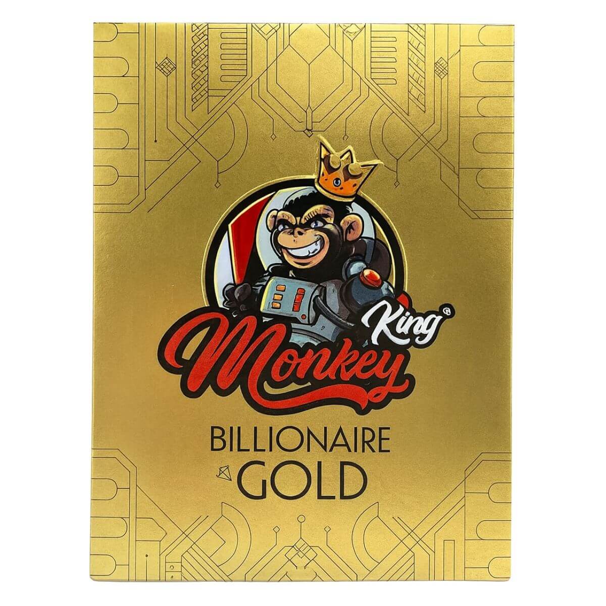 Monkey-King-billionaire-Gold-KS-ungebleichte-ultradünne-Blättchen-(24StückDisplay) Monkey King Billionaire Gold KS Unbleached Ultrathin Rolling Papers 24pcsdisplay