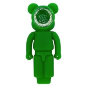 wholesale green robot silicone pipe 11cm