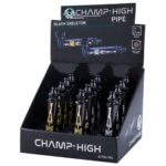 Champ High Schwarze Skelett Pfeife (12stk/display) Champ High Black Skeleton Pipe 12pcsdisplay