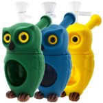 Owl Glass Silicone Bong 6cm