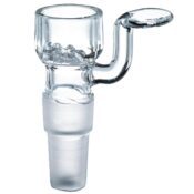 Bong Glass Bowl Holder with Screen Dual Size 14mm and 18mm Transparent