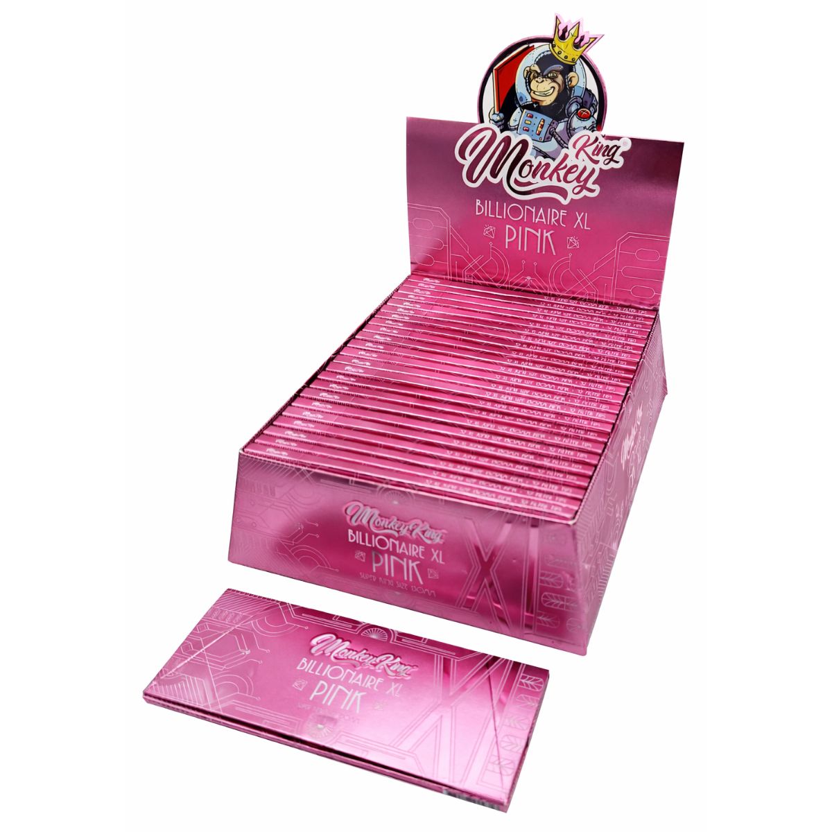 Monkey King Billionaire Pink XL Unbleached Ultrathin Rolling Papers 130 mm Monkey King Billionaire Pink XL Unbleached Ultrathin Rolling Papers 130 mm
