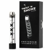 Twist ‘n Smoke Twisted Glass Blunt Amsterdam Special Edition Silver
