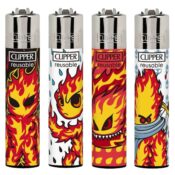 Clipper Lighters Classic Large Burningman 24pcsdisplay