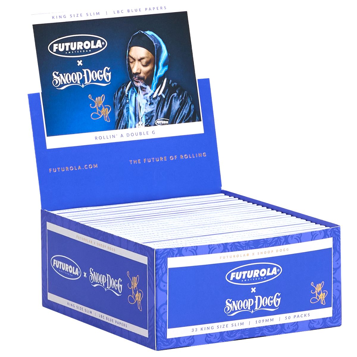 Futurola x Snoop Dogg King Size Slim LBC Drehpapier (50 Stk./Display) Futurola x Snoop Dogg King Size Slim LBC Drehpapier (50 Stk./Display)