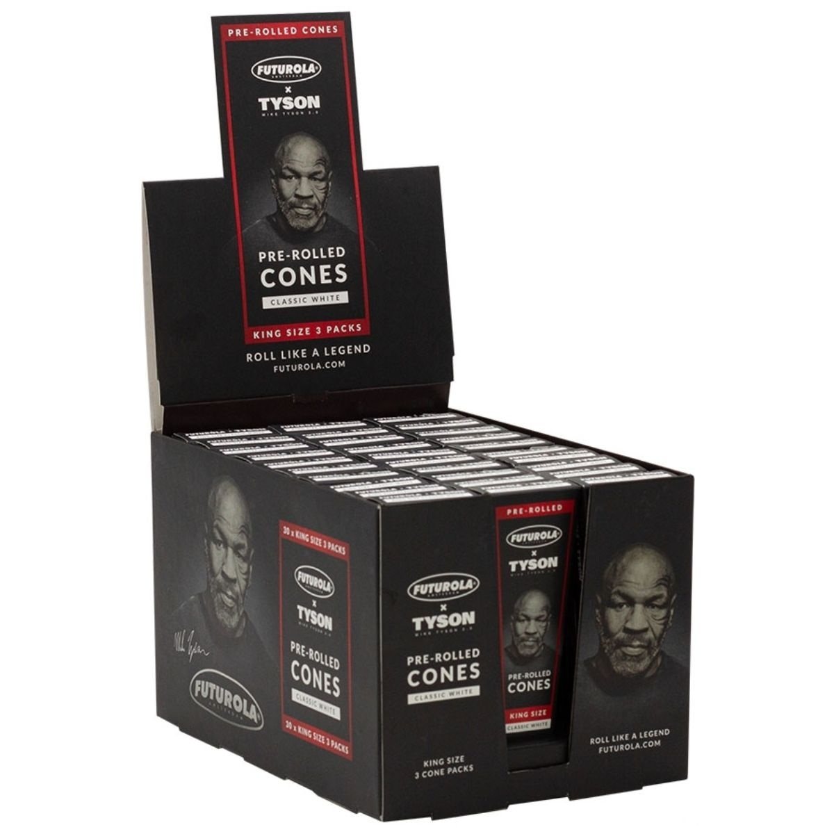 Futurola x Tyson 2.0 King Size vorgerollte Cones 3er-Pack (30 Stk./Display) Futurola x Tyson 2.0 King Size vorgerollte Cones 3er-Pack (30 Stk./Display)
