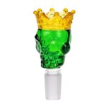 Skull Crown Green Cristal Bong Bowl 18mm glass bowl skull crown