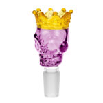 Skull Crown Pink Cristal Bong Bowl 18mm glass bowl skull crown pink