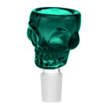 Skull Teal Cristal Bong Bowl 18mm wholesale glass bowl skull teal