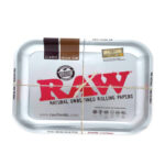 RAW - Silver Metallic Medium Rolling Tray wholesale raw rolling tray metallic silver 3543653