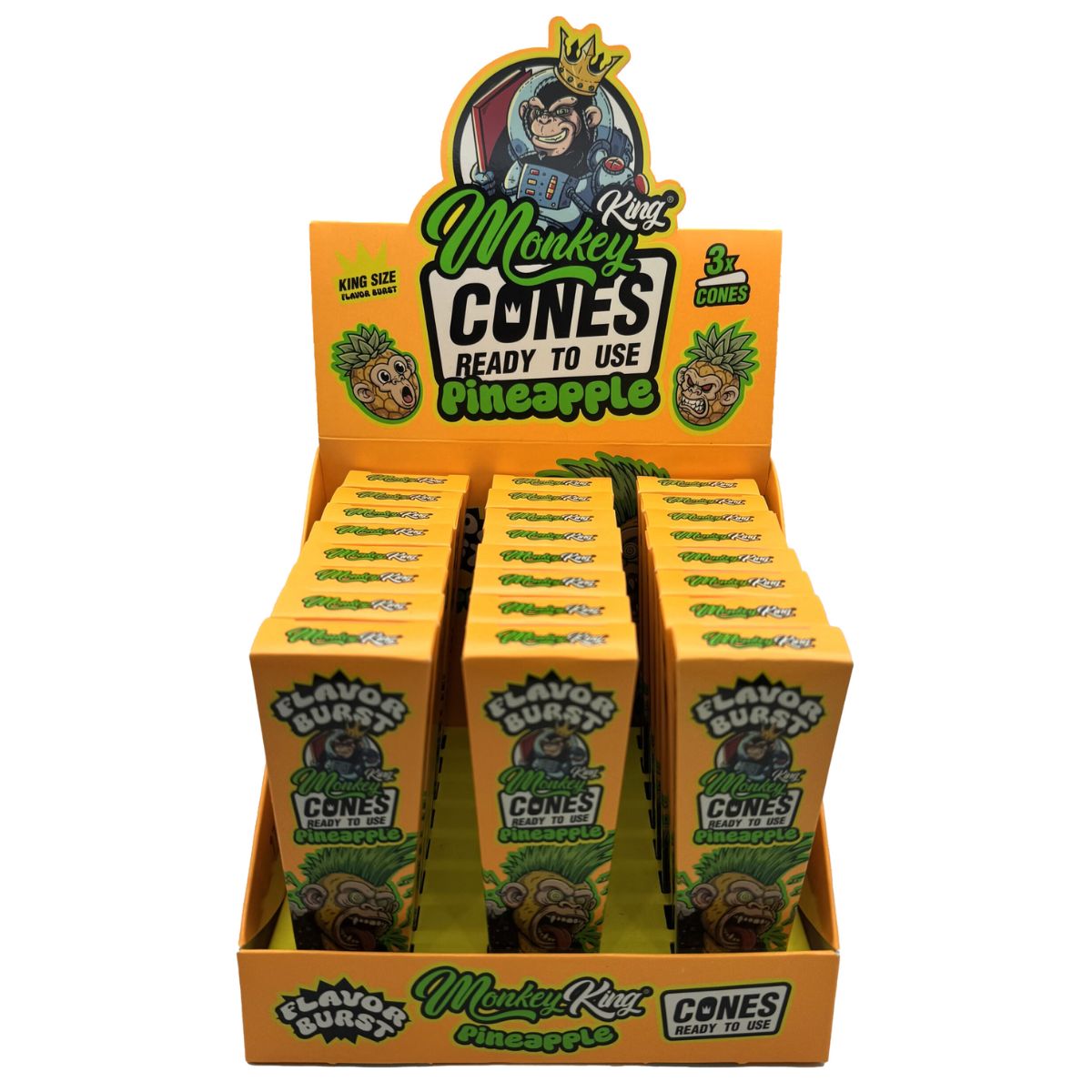 Monkey King KS Flavor Cones Pineapple (24 Stk./Display) Monkey King KS Flavor Cones Pineapple (24 Stk./Display)