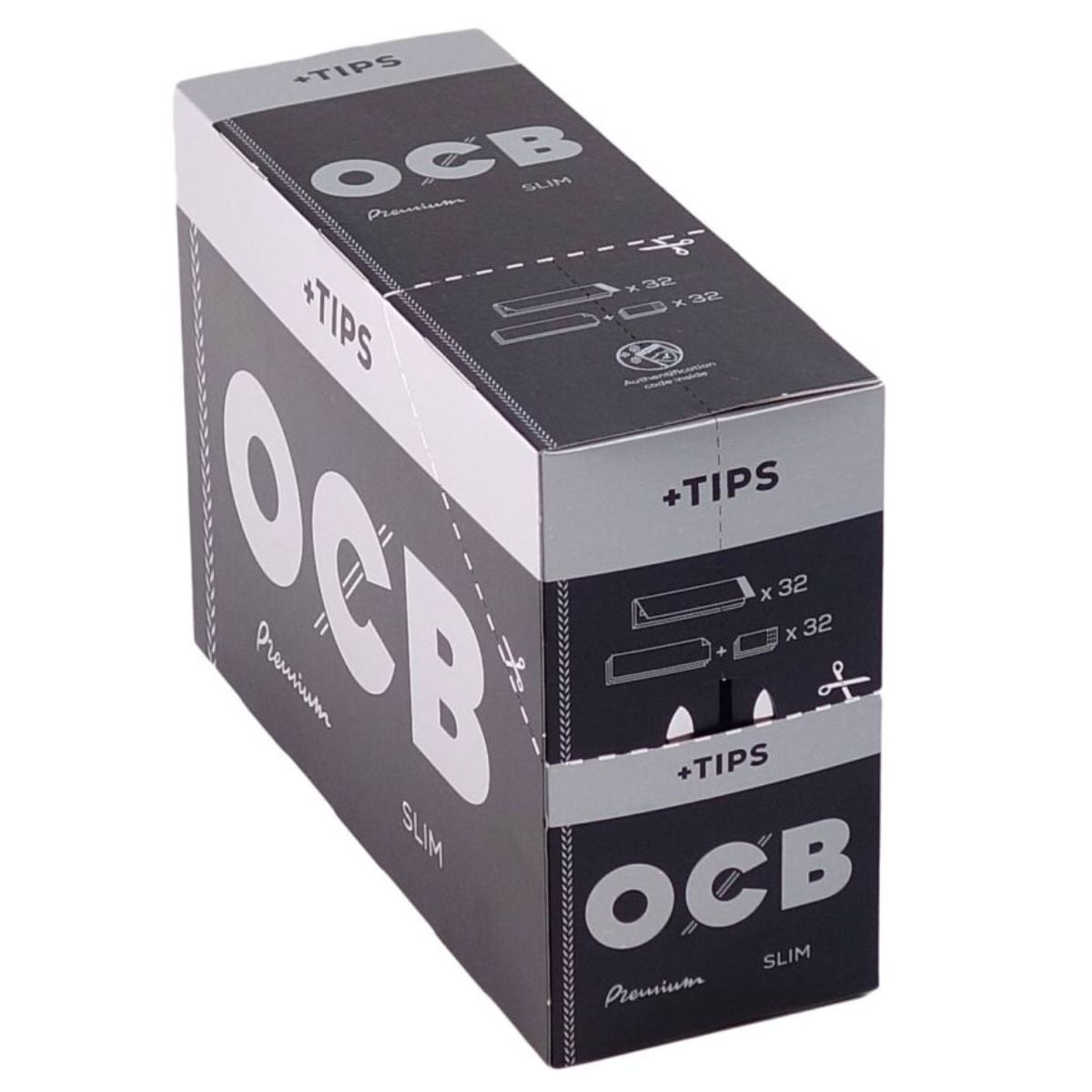 OCB Premium Extradünne Blättchen + Tips (32 Stk./Display) OCB Premium Extradünne Blättchen + Tips (32 Stk./Display)