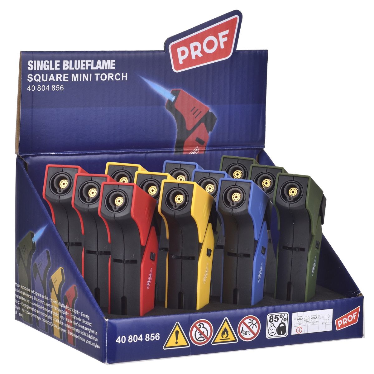 Prof Square Mini Torch Jetflame Feuerzeug (12 Stk./Display) Prof Square Mini Torch Jetflame Feuerzeug (12 Stk./Display)