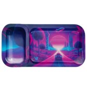 V Syndicate Duotray Afterglow Metal Rolling Tray with Removable Stash Tray 32x16cm 1