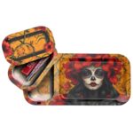 V-Syndicate Duotray Calavera Metall-Rolling-Tray mit abnehmbarem Stash-Tray 32 x 16 cm