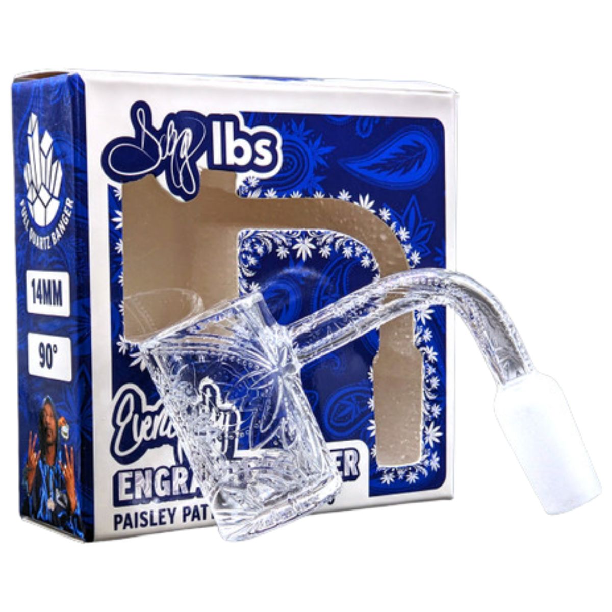 DOGG LBS Everyday gravierter Paisley-Quarz-Banger 14 mm 90 Grad DOGG LBS Everyday gravierter Paisley-Quarz-Banger 14 mm 90 Grad