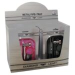 Diamond Leaf Multicolor Metal Pipe + Rolling Tray (12 Stück/Display) Diamond Leaf Metal Pipe + Rolling Tray (12 Stück/Display)