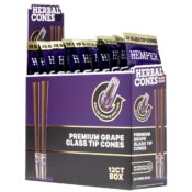 Hemper Pre-Rolled King Size Herbal Cones + Glastip 2er-Pack (12 Stk./Display) Grape