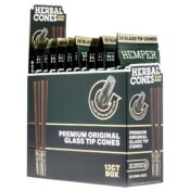 Hemper Pre-Rolled King Size Herbal Cones + Glastip 2er-Pack (12 Stk./Display) Natural