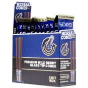 Hemper Pre-Rolled King Size Herbal Cones + Glastip 2er-Pack (12 Stk./Display) Wild Berry