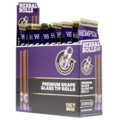 Hemper Pre-Rolled King Size Herbal Rolls + Glastip 2er-Pack (12 Stk./Display) Grape