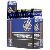 Hemper Pre-Rolled King Size Herbal Rolls + Glastip 2er-Pack (12 Stk./Display) Wild Berry