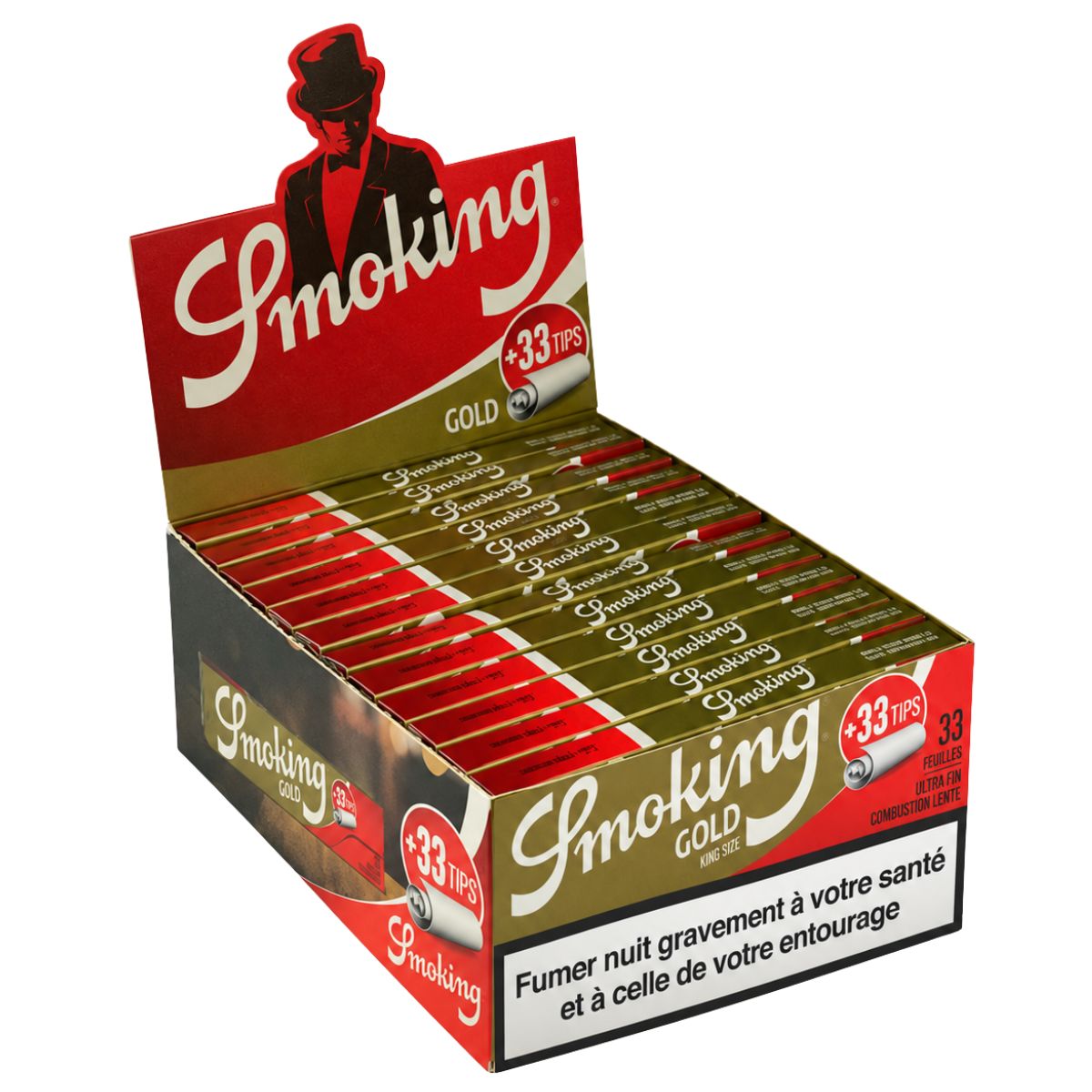 Smoking Gold King Size Slim Rolling Papers + Tips (24 Stk./Display) Smoking Gold King Size Slim Rolling Papers + Tips (24 Stk./Display)