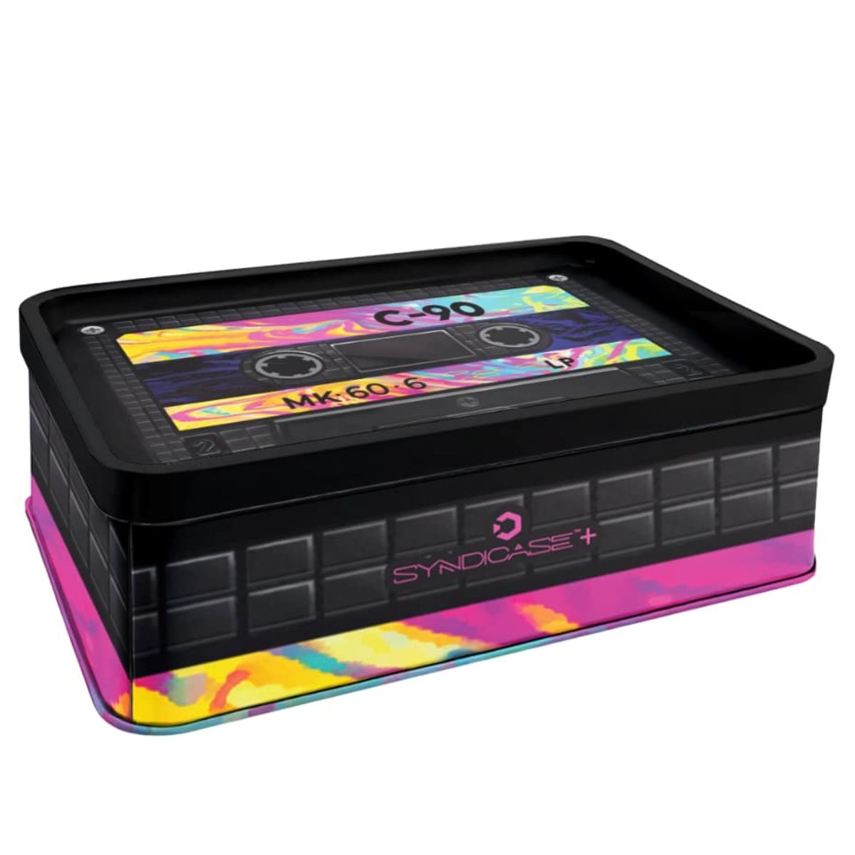 V-Syndicate Syndicase Cassette Rolling Tray mit Aufbewahrungs-Blechdose V-Syndicate Syndicase Cassette Rolling Tray mit Aufbewahrungs-Blechdose
