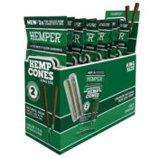 Hemper Vorgedrehte King Size Hanf-Cones + Papierfilterspitze 2er-Pack (12 Stück/Display) Natur