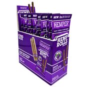 Hemper Pre-Rolled King Size Hanf-Rolls + Papier-Tip 2er-Pack (12 Stk./Display) Grape
